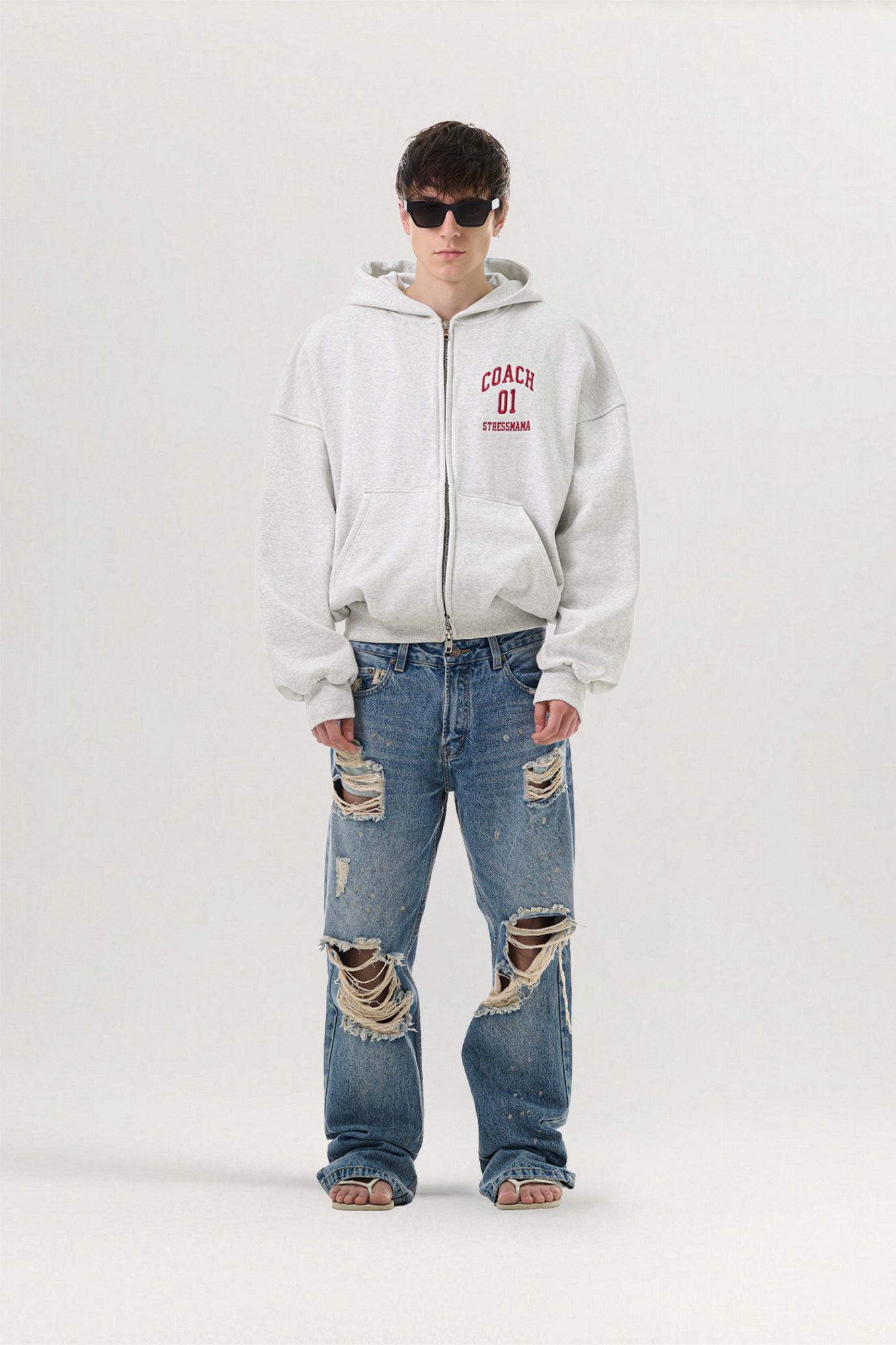 FW25 PT Zip Hoodie for men, from STRESS MAMA, The Nam Concept