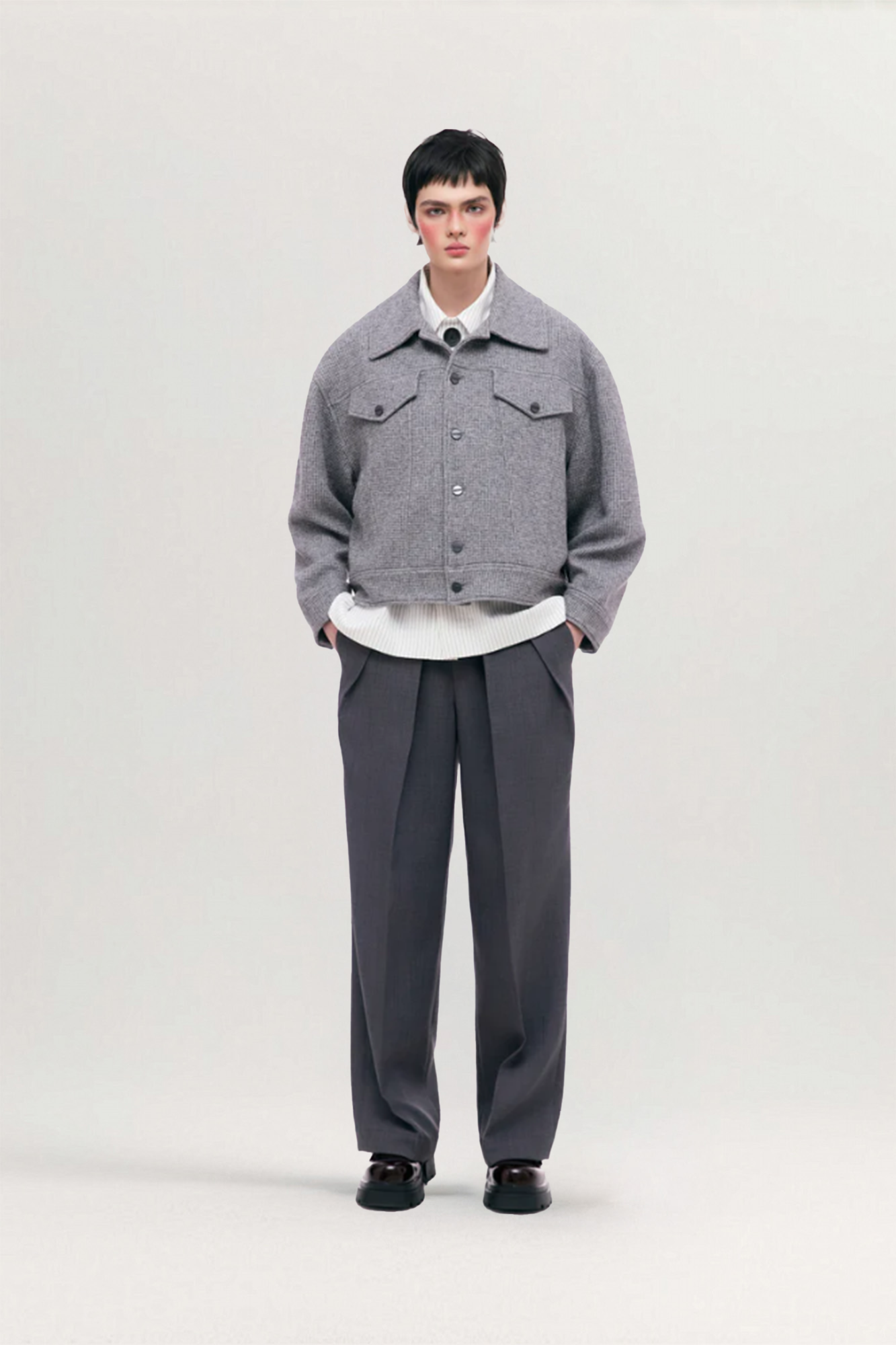 Grey Waffle Jacket Short for men, from CAOSTU, The Nam Concept