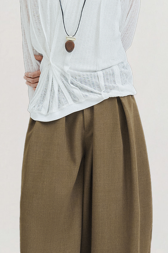 Brown Murano Wide Leg Pants for men, from AIN, The Nam Concept