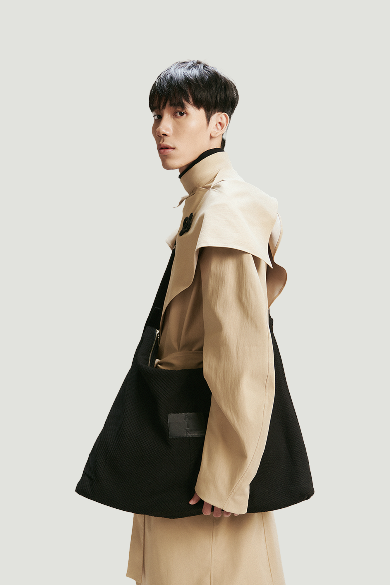 Beige Larris Trench Coat for men, from AIN, The Nam Concept