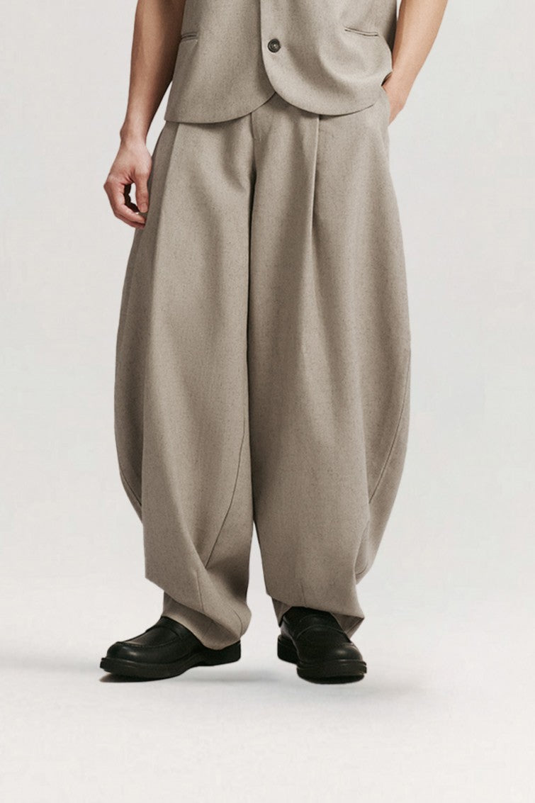 Beige Vase Wool-blend Pants for men, from AIN, The Nam Concept