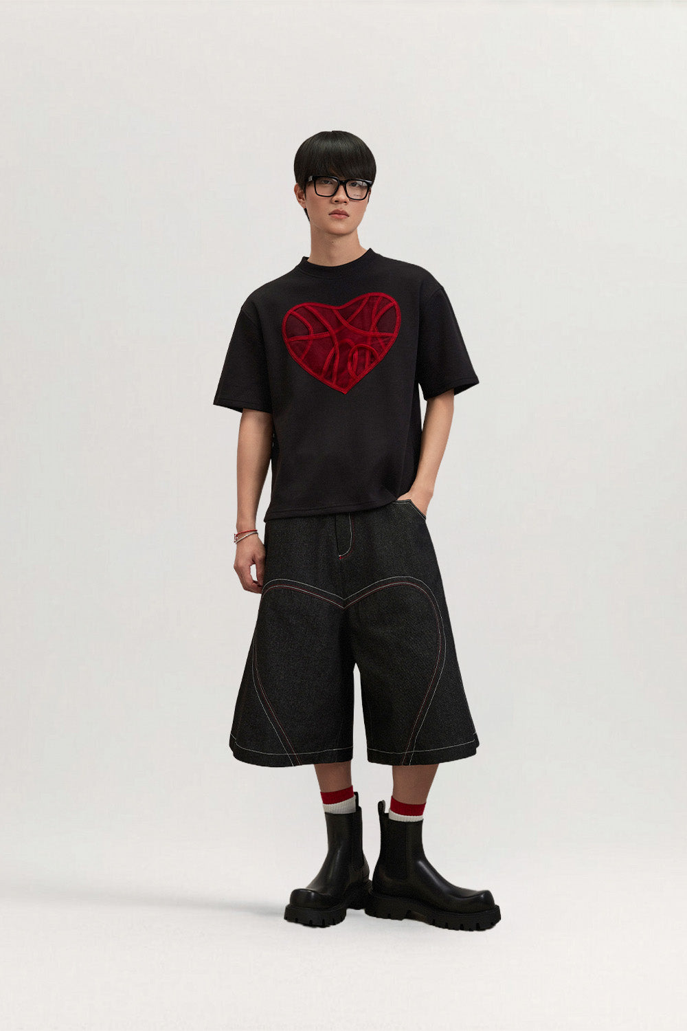 Tsunami Heart Tee Wide Fit Cotton for men, from CAOSTU, The Viet Concept
