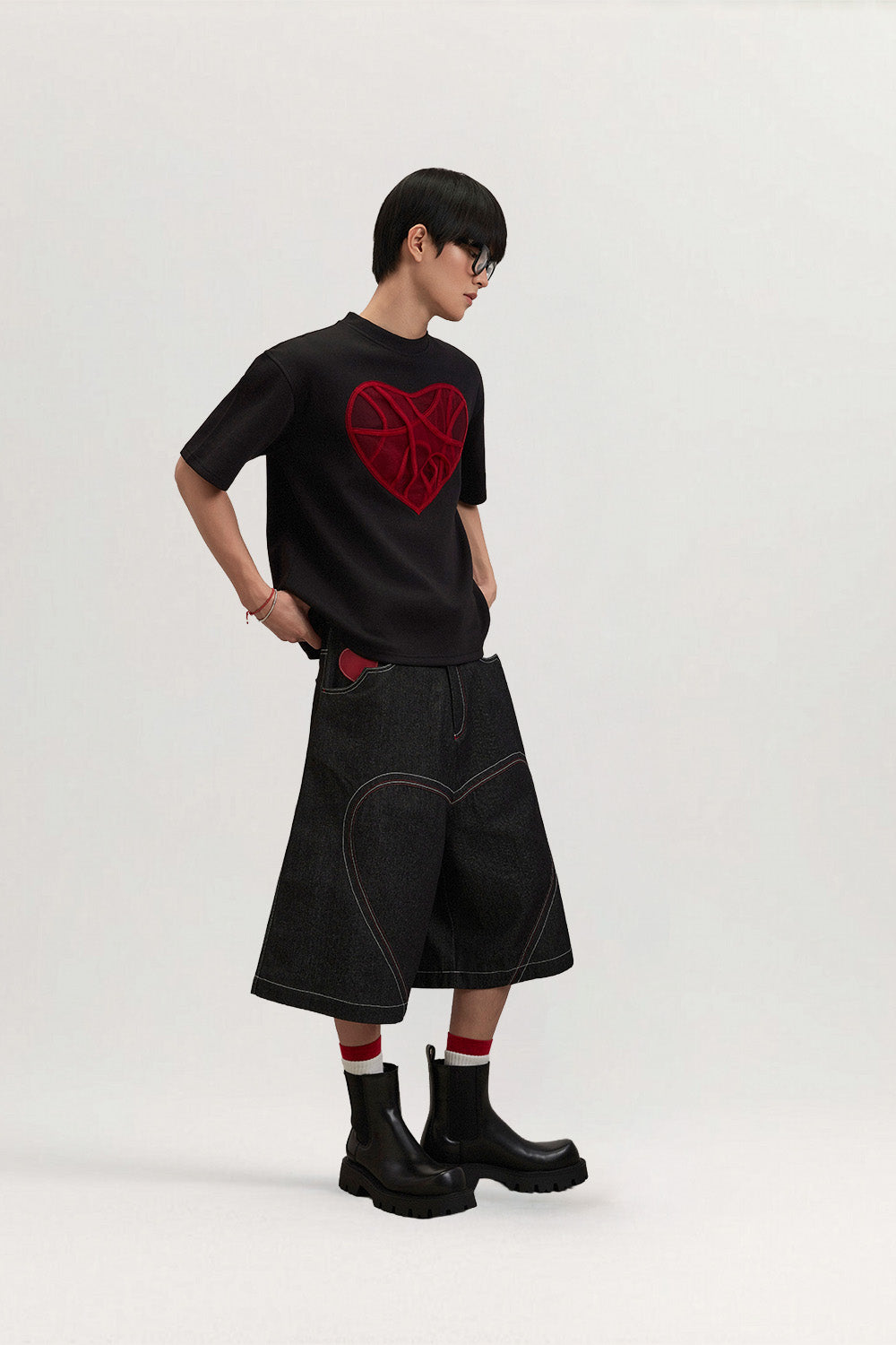 Tsunami Heart Tee Wide Fit Cotton for men, from CAOSTU, The Viet Concept