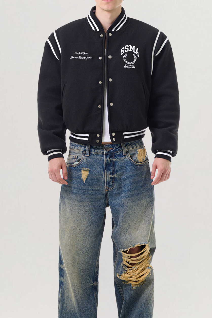 FW25 Varsity Felt Jacket for men, from STRESS MAMA, The Nam Concept
