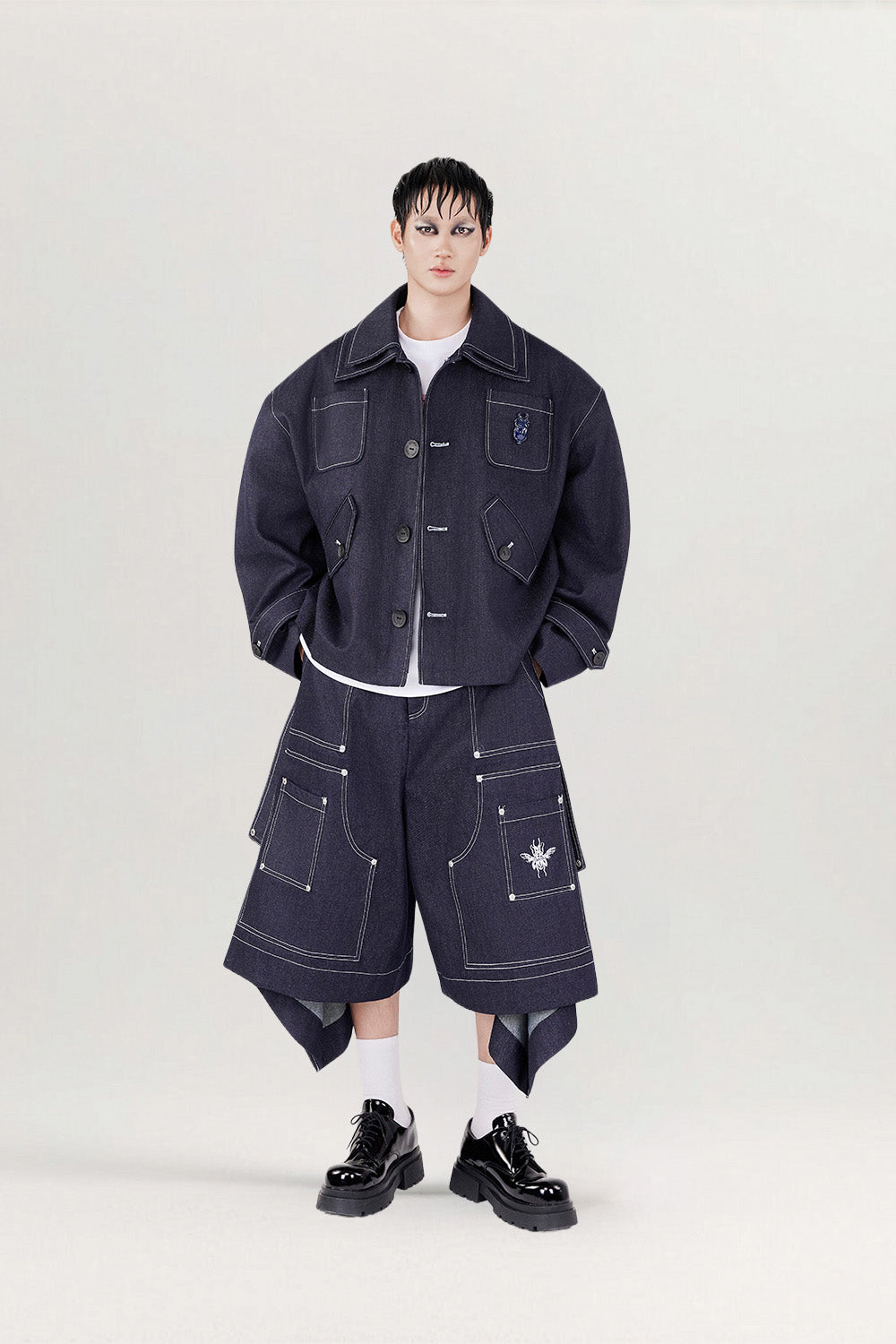 Blue Dream Jacket Raw Denim Boxy for men, from CAOSTU, The Nam Concept 