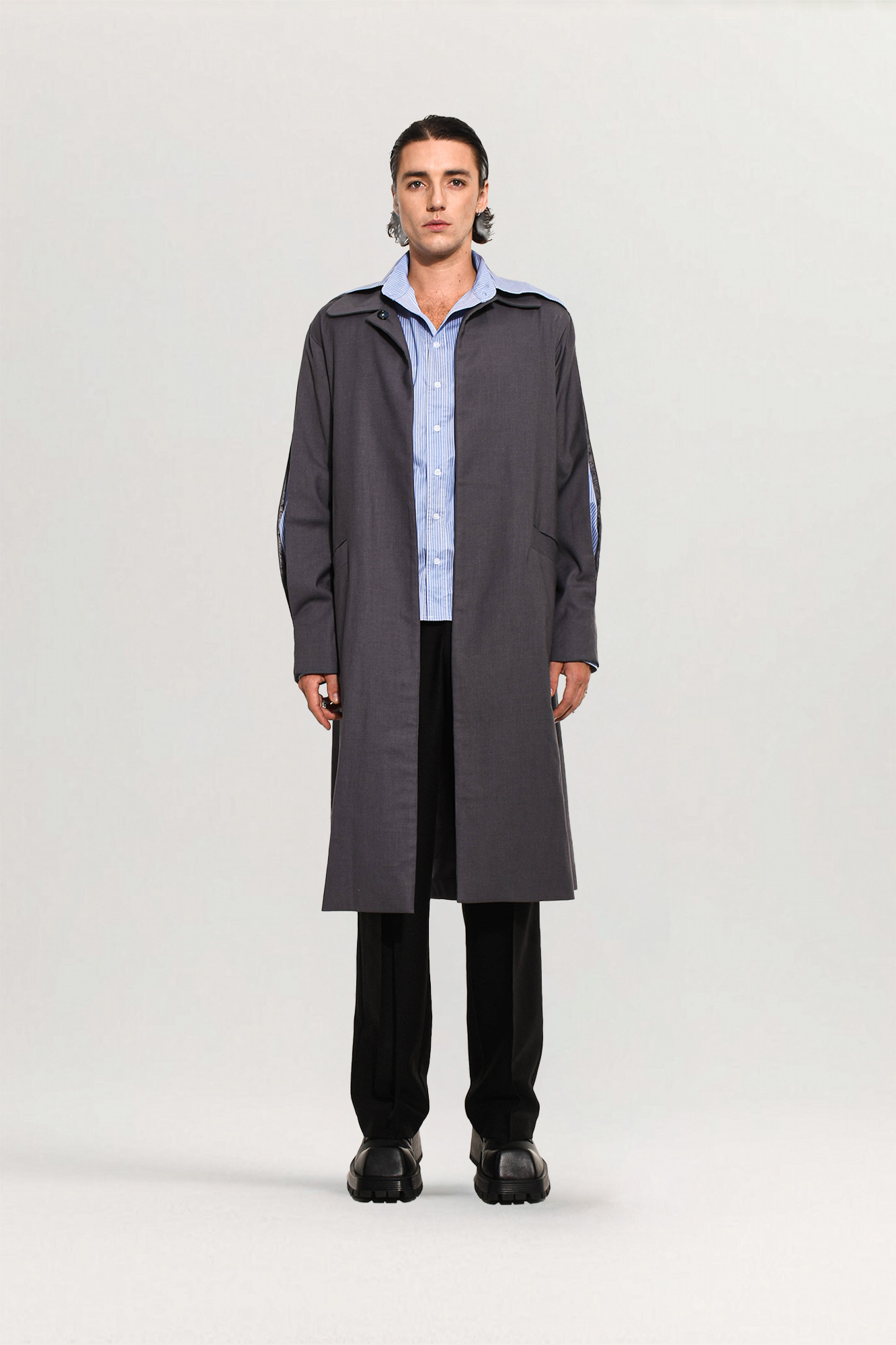 Wool Peter Structured Long Coat for man, from DE JUNIEL, The Nam Concept
