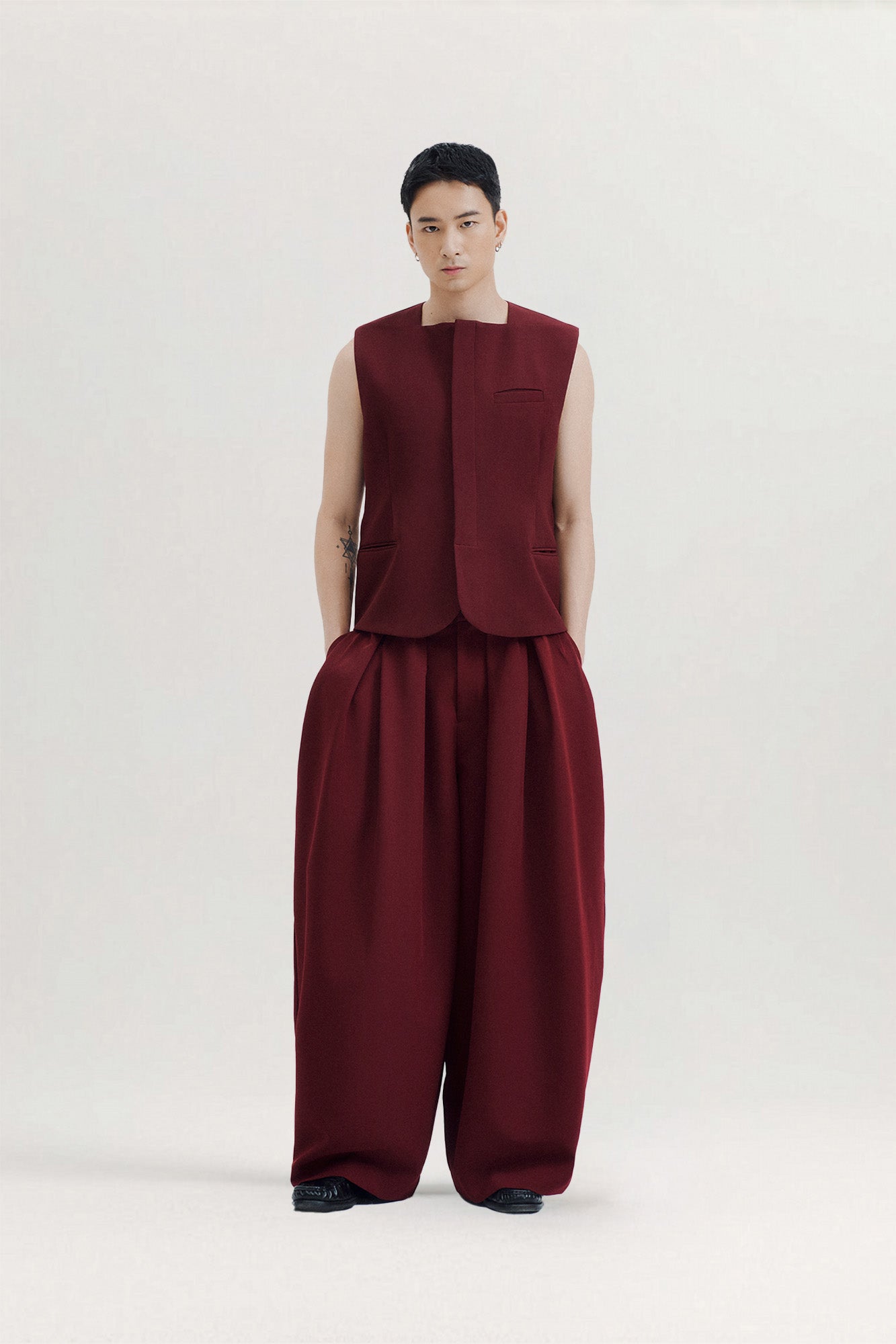 Jamor Square Neck Gilet for men, from AIN, The Nam Concept