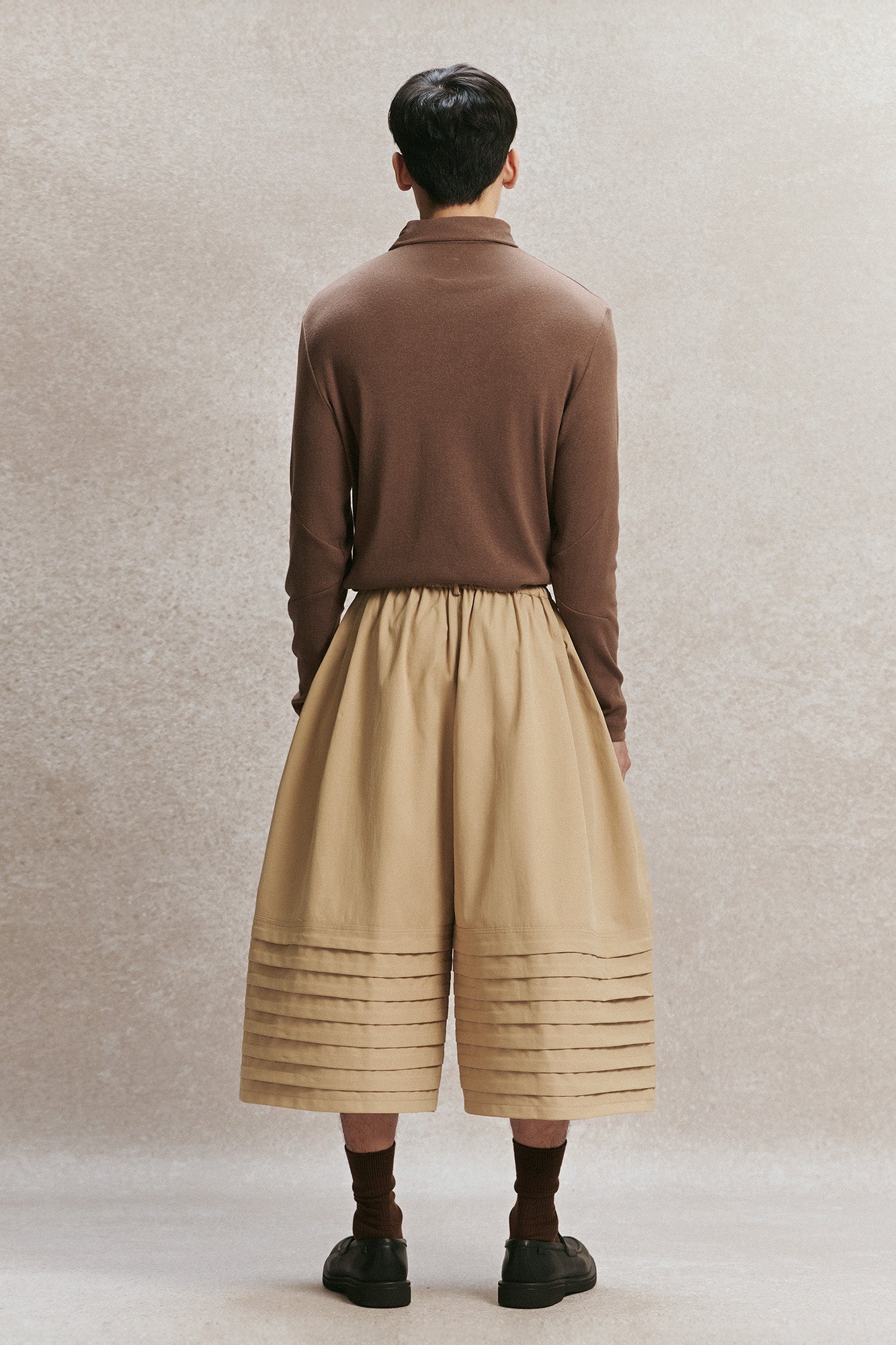Beige Plate Culottes Pants for men, from AIN, The Nam Concept 