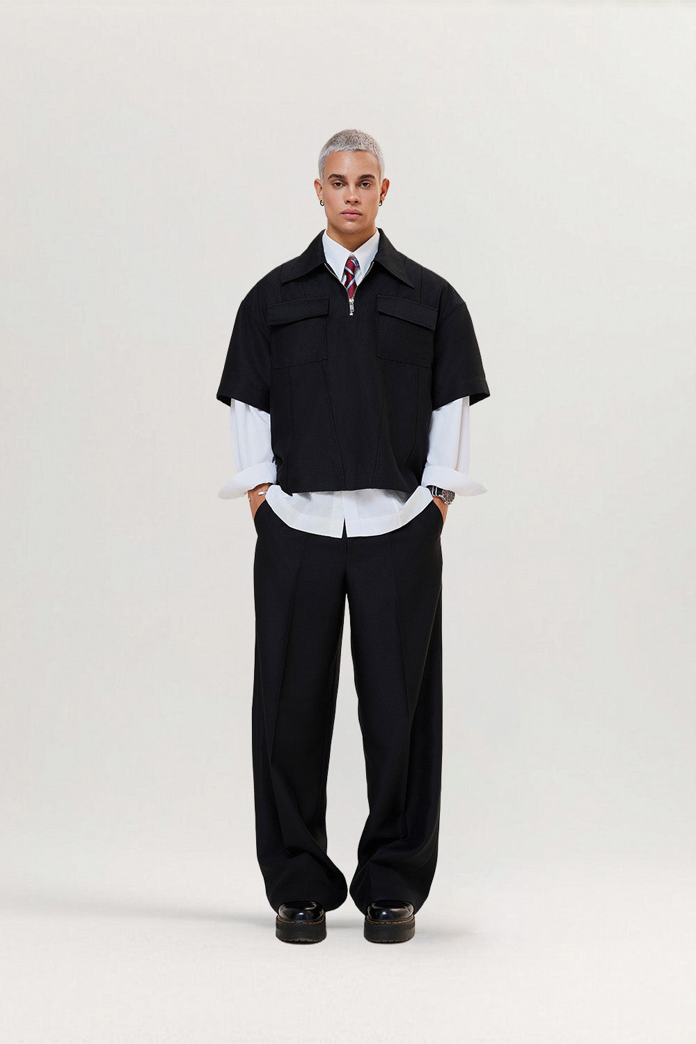 Patchwork Shirt Wide Fit Relaxed for men, from CAOSTU, The Nam Concept 