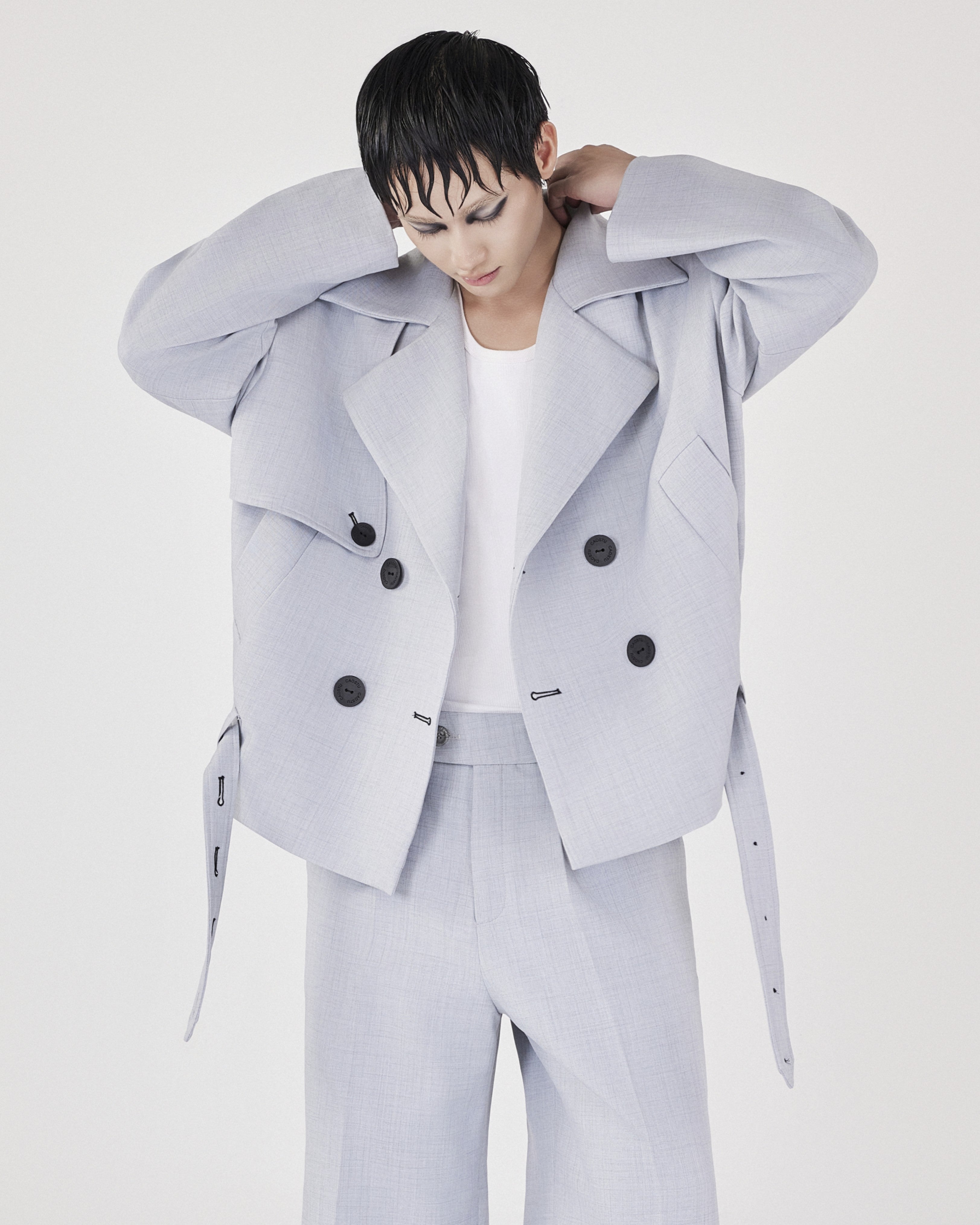 Grey Wide Tube Trousers for men, from CAOSTU, The Nam Concept 